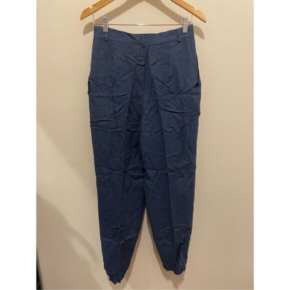 Vintage jay peters 90s 80s blue trouser pleated loose pants size 8 - Picture 2 of 9